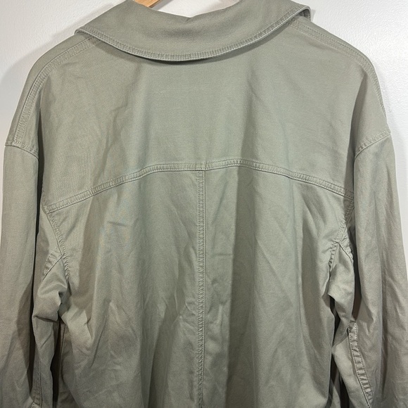 Lane Bryant 16 Long Utility Jacket Dress Trench Dusty Olive fall coat plus size - Picture 12 of 14